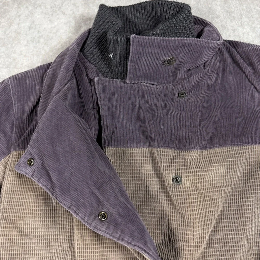 David Benjamin Vintage Corduroy Bomber Jacket Men M Purple Plaid Lined 80s Retro